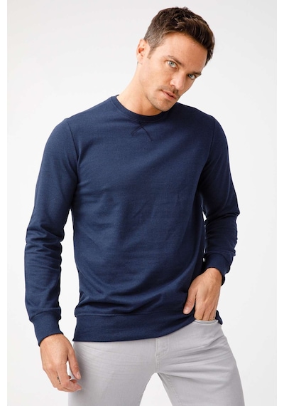 Igs İgs Erkek Lacivert Modernfıt / Ekstra Dar Kalıp Bisiklet Yaka Sweatshirt Lacivert
