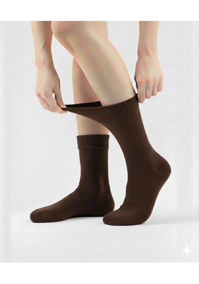 Ozzy Socks Kadın 4 Çift Bambu Lastiksiz Sıkmayan Diabetik Bilek Çorap Kahverengi