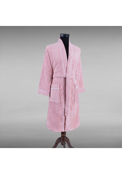 % 100 Pamuklu Laodikeia Kimono Bornoz Unisex Kadın Erkek Pembe