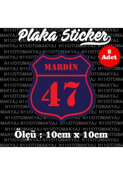47 Mardin İl Şehir Plaka Sticker Futbol Spor Kulüb