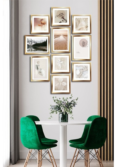 10 Parçalı Çerçeve Görünümlü Mdf Tablo Seti Flm095 Çok Renkli - 713607471 Çok Renkli