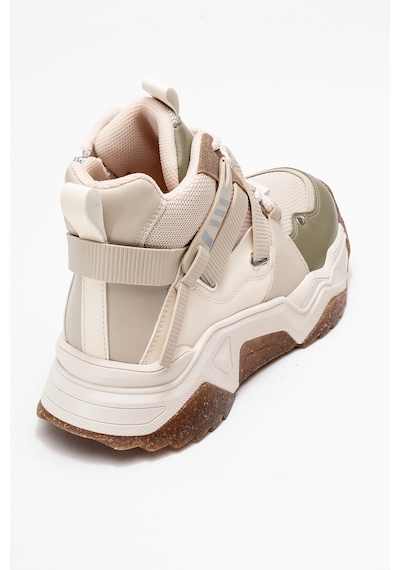 Luvishoes Luvi Shoes Clara Bej Yeşil Fermuarlı Ve Bağcıklı Kadın Spor Bot Bej - Yeşil