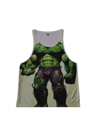 Avessa Hulk Yeşil Dev Sporcu Atleti Fitness Illustrator Dijital Baskı