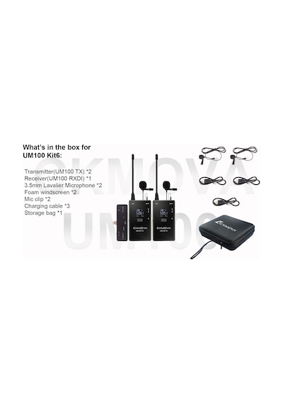 Ckmova Um100 Kit 6 Apple Uyumlu iPhone iOS için Kablosuz Yaka Mikrofon Seti