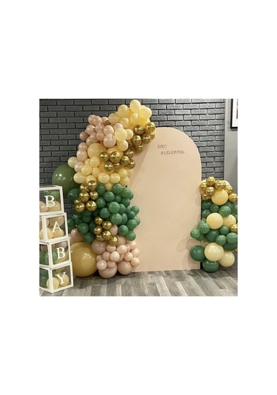 Krom Gold Çöl Kumu Sütlü Kahve Ve Küf Yeşili Balon Zinciri 100 Adet Mix