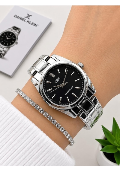 Daniel Klein 2 Yıl Garantili Çelik Kordon 30 Mt Suya Dayanıklı Kadın Kol Saati+bileklik Dkk.14494.1 Gümüş