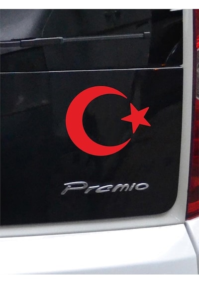 Ay Yıldız Folyo Kesim Etiket Kırmızı 15 Cm