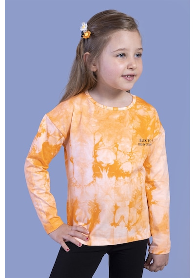 Toontoy Kids Toontoy Kız Çocuk Batik Desenli Tişört Turuncu