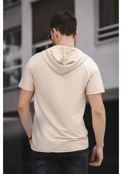 Allard Ottoman Kumaş Slim Fit Fermuarlı Kapüşonlu Erkek Tshirt 001