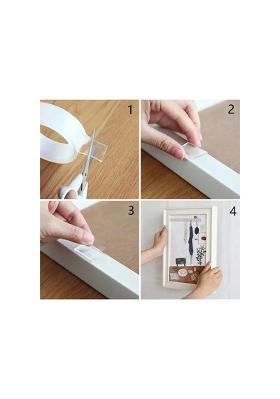 Tineke Çift Taraflı Nano Bant Süper Güçlü Şeffaf Çift Taraflı Bant 2cm 3 Metre Diğer