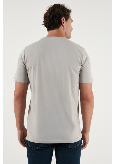 Buratti Pamuklu Baskılı Regular Fit Bisiklet Yaka Erkek T Shirt 59020205 Kül