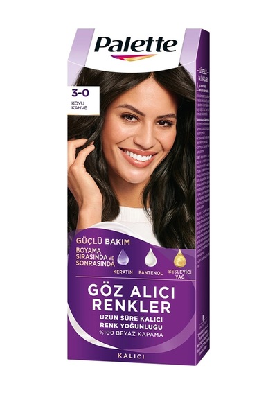 5 Adet Palette Göz Alıcı Renkler Koyu Kahve Saç Boyası 3-0