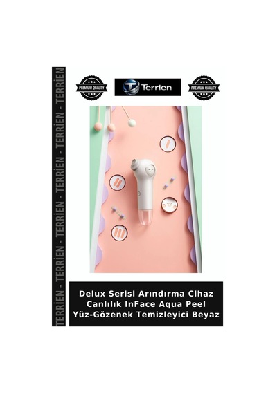 Delux Serisi Arındırma Cihaz Canlılık Inface Aqua Peel Yüz-gözenek Temizleyici Beyaz