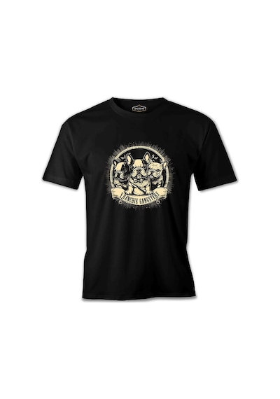 French Bulldog Gangester Siyah Erkek Tshirt 001