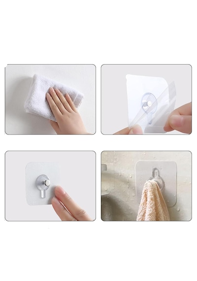 Yapışkanlı Hanger Banyo Mutfak Eşya Vb.askılık Al4465 5 Adet Şeffaf