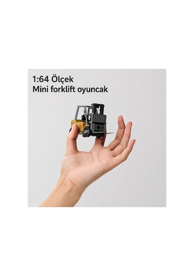 Uzaktan Kumandalı Şarjlı Mini Forklift 1:64 Ölçek Römorklu Oyuncak İş Makinesi Çok Renkli