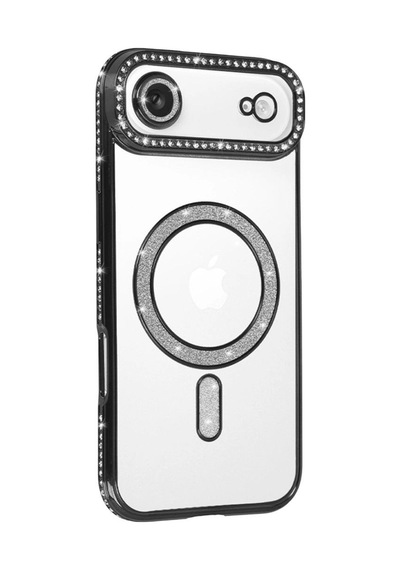 Apple İphone 17 Air Joke Simli Magneticsafe Kılıf - Siyah