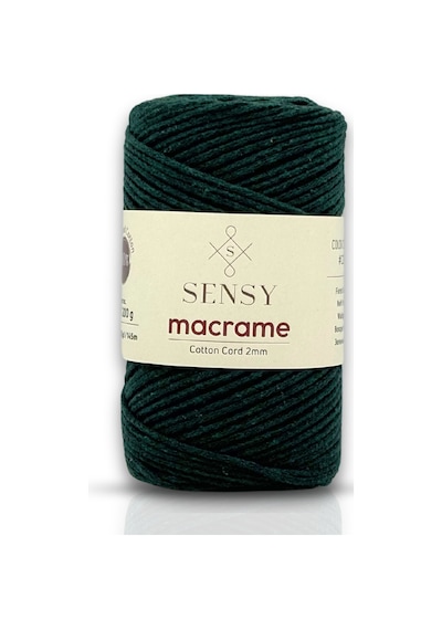 Premium Koton Pamuk Makrome İpi Nefti Yeşili 2mm Cotton Zincir Makrome Çanta İpi Supla İpi Koton İp