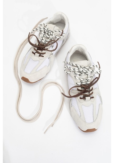 Luvishoes Serena Beyaz Süet Hakiki Deri Fileli Kadın Spor Ayakkabı Beyaz