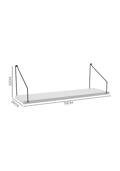 Duvar Rafı Kitaplık Mutfak Banyo Yaşam Alanı 20 X 70 Cm 1 Adet Beyaz