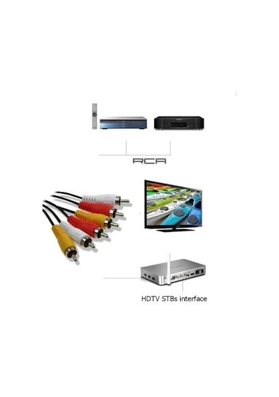 3 RCA Erkek TO 3 RCA Erkek Kompozit Görüntü Video AV Ses Kablo 2