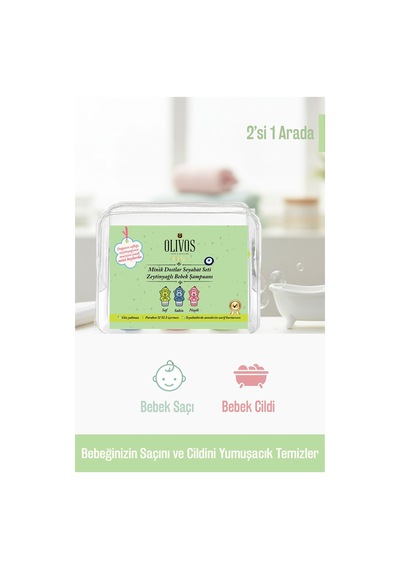 Olivos Baby Minik Dostlar Seyahat Seti %100 Doğal Zeytinyağlı, Nazik Ve Göz Yakmayan Bebek Saç Ve Vücut Şampuanı 3 89