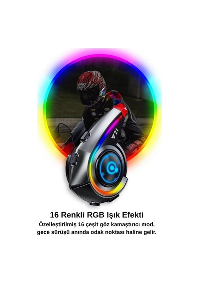 Y21 Rgb Işık Efektli Intercom Bluetooth Motosiklet Kask Kulaklığı Intercom Kulaklık 34959586