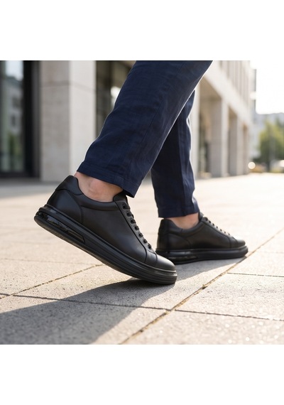2274-zanelle Hakiki Full Duble Deri Üst Kalite Premıum Erkek Sneaker Ayakkabı Siyah