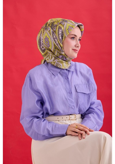 Silk Home Twill İpek Eşarp 11476-24 Asit, Butter Yellow, Lila, Mor, Beyaz, Haki