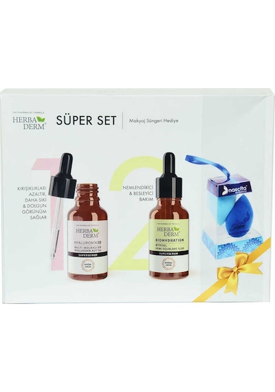 Süper Set Superserum Hyaluronic 3d 30 Ml+biohydration 30 Ml + Hediye Makyaj Süngeri