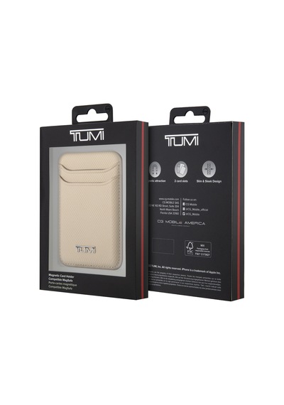 Tumi Lisanslı 2 Hazneli Metal Logolu Deri Magnetik Kartlık Haki