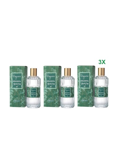 Cam Şişe Yeşil Çay Kolonya 200 Ml 3 Adet