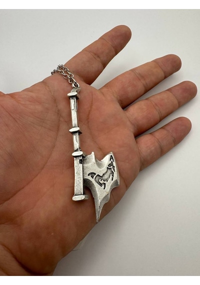 League Of Legends Balta Figürlü Kolye 60 Cm Zincirli Unisex Zamak Kaplama Fantastik Takı Çok renkli