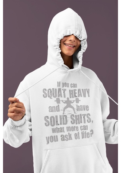 Sevbano Tasarım Squat Bodybuilding Fitness Gym Baskılı Unisex Oversize Sp beyaz