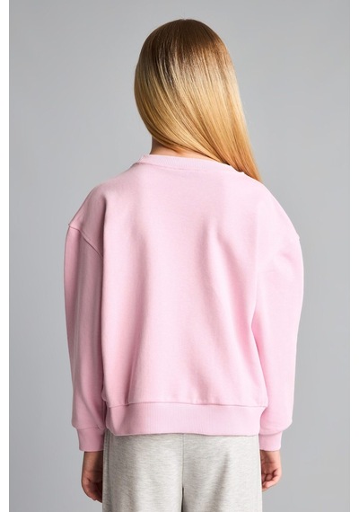 Defacto Relax Fıt Bisiklet Yaka Basic Sweatshirt Kız Çocuk E6842a826aupn693 Pembe-pn693
