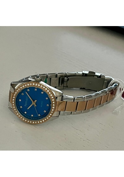 Ferrucci Fc63407 Taşlı Kadran Ve Kasa Çelik Kadın Kol Saati+bileklik Hediye Gümüş - Rose Gold