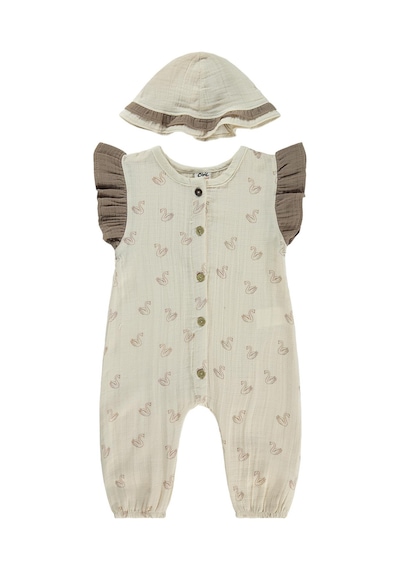 Civil Baby Kuğu Empirme 6-18 Ay Tulum - Bej Açık Bej