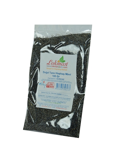 LokmanAvm Mavi Doğal Tane Haşhaş Tohumu 100 G