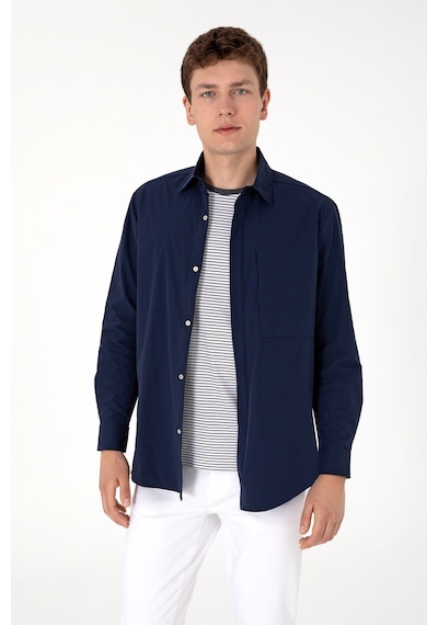 U.s. Polo Assn. Erkek Lacivert Gömlek Desenli 50301077-vr033 Lacivert