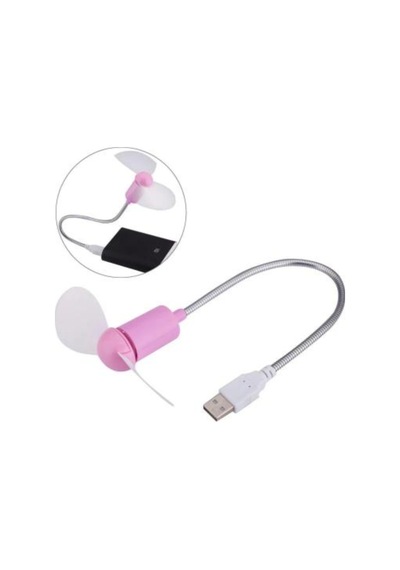 Esnek Mini Usb Vantilatör Serinletici Fan - Laptop Ve Powerbank Uyumlu Taşınabilir Sessiz Soğutucu Pembe