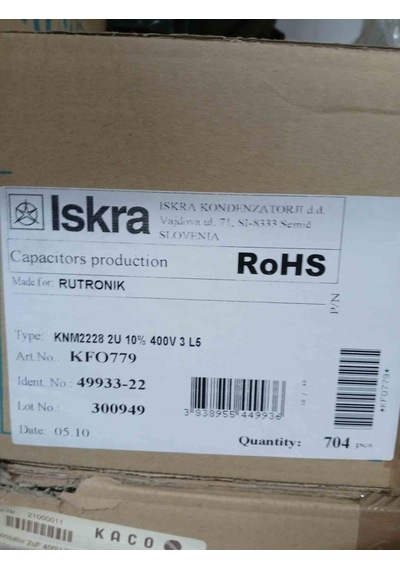 Knm22282u 2mf 400v 37.5mm Iskra Polyester Kondansatör 11 Adet