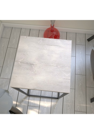 Pure Yan Sehpa & Servis Sehpası Metal Deniz Meşe / Metal Ayaklı