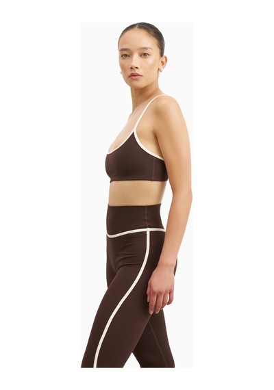 Because Of Alice Base Contrast Trim Cami Bra Tamamlayıcı Spor Sütyeni Kahverengi