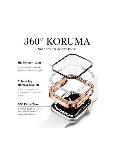 Apple Watch İle Uyumlu 2-3-4-5-6-se 7 8 9 İle Uyumlu 40 Mm Özel Üretim Işıltılı Lüks Şık Darbe Emici Zarif Elmas Taşlı Kasa Ve Ekran Koruyucu Kılıf İnci Çok Renkli Apple Watch İle Uyumlu 2-3-4-5-6-se 7 8 9 İle Uyumlu 40 Mm Özel Üretim Işıltılı Lüks Şık Darbe Emici Zarif Elmas Taşlı Kasa Ve Ekran Koruyucu Kılıf İnci Çok Renkli
