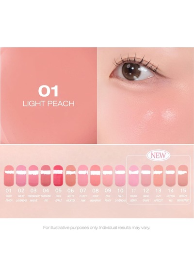İnce Yapılı, Ciltle Bütünleşen, Pigmentli Likit Allık Syrupy Tok Cheek 01 Light Peach Çok Renkli