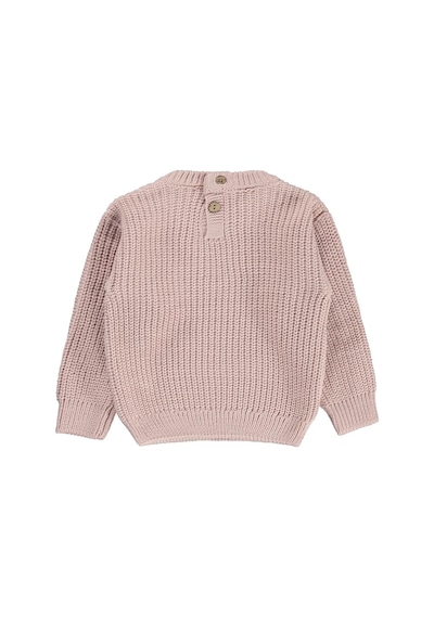 Civil Baby Arkadan Düğmeli Basic 6-18 Ay Kazak - Pudra