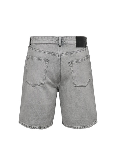 Only & Sons Erkek Onsfade Rahat Kalıp Jean Şort 22033157 Gri Gri