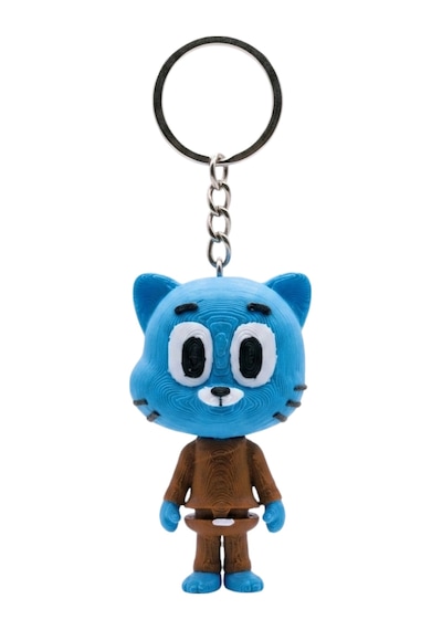 3d Baskı Gumball Figürlü Anahtarlık - Çizgi Dizi Karakteri Çanta Ve Anahtar Aksesuarı