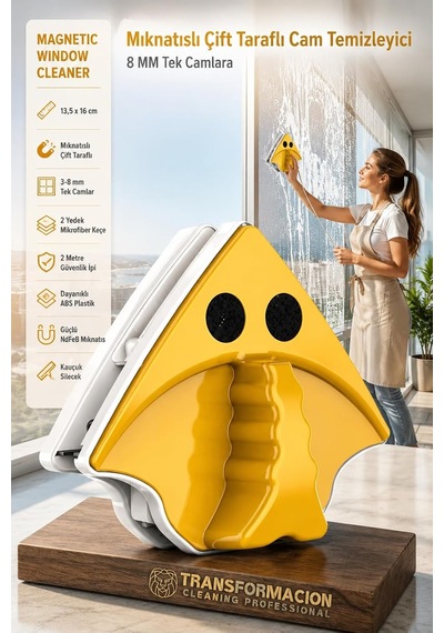 Ayrex Transformacion Mıknatıslı Çift Taraflı Cam Silici Güvenli Pratik Cam Temizleme Aparatı 8 Mm Tek Camlara 717 Diğer