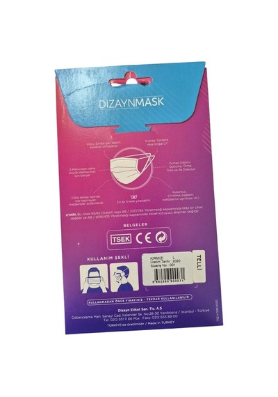 Dizaynmask Gümüş İyonlu Yıkanabilir Maske Kırmızı - L
